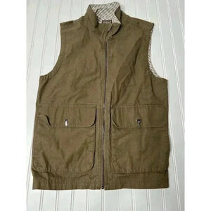 C.E. Schmidt Workwear Vest Medium Brown Canvas Sleeveless Chore Utility Men 932